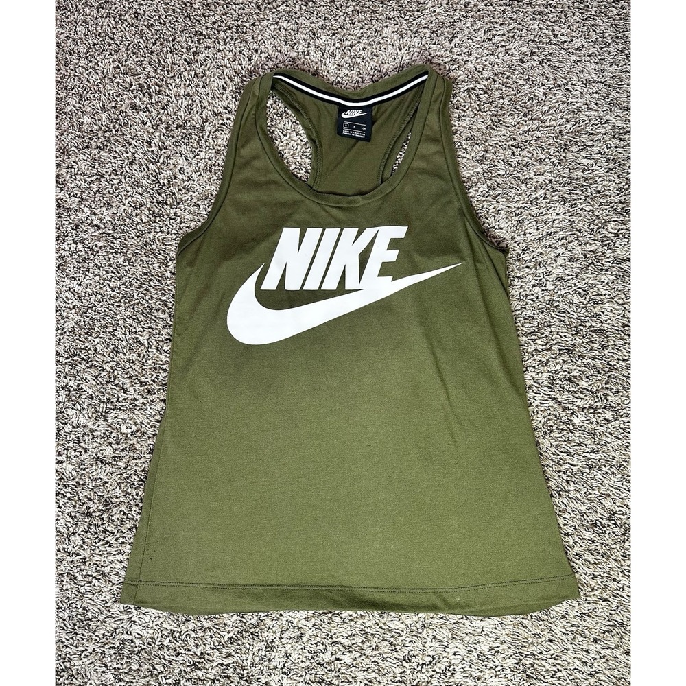 Nike Logo Scoop Neck Women's Size Small Racerback Green Tank Top